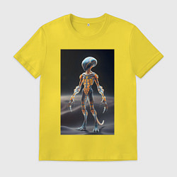 Футболка хлопковая мужская Полупрозрачный инопланетянин, цвет: желтый