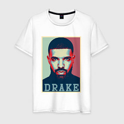 Футболка хлопковая мужская Drake, цвет: белый