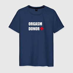Футболка хлопковая мужская Orgasm donor, цвет: тёмно-синий