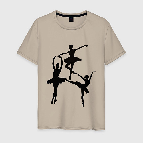 Мужская футболка Вариация балерины / Миндальный – фото 1