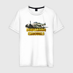 Футболка хлопковая мужская Bombardiro Crocodilo - Brainrot animals meme, цвет: белый