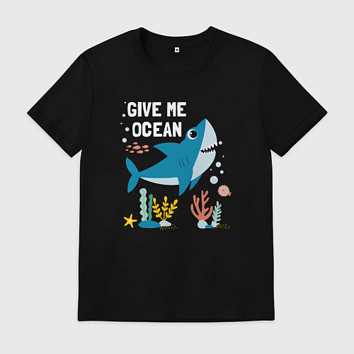 Мужская футболка Дайте мне океан / Черный – фото 1