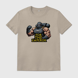 Футболка хлопковая мужская За императора Warhammer 40k, цвет: миндальный