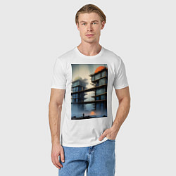 Футболка хлопковая мужская Архитектурный скелет, цвет: белый — фото 2