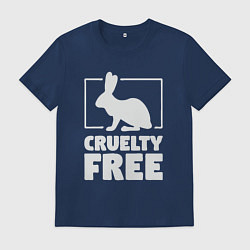 Футболка хлопковая мужская Нет жестокости, цвет: тёмно-синий