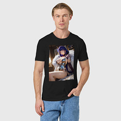 Футболка хлопковая мужская Raiden Shogun в откровенном наряде, цвет: черный — фото 2