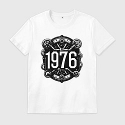 Футболка хлопковая мужская Механический год 1976, цвет: белый