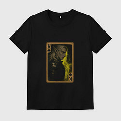 Футболка хлопковая мужская Карта Аскейра Калионора: король треф, цвет: черный