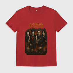 Футболка хлопковая мужская Astro в стиле хэви метал, цвет: красный