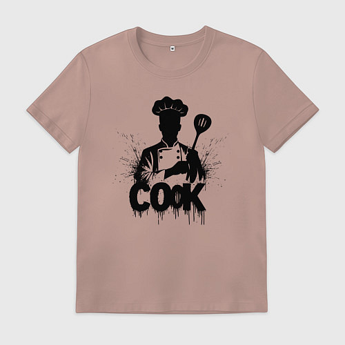 Мужская футболка Шеф-повар с лопаткой / Пыльно-розовый – фото 1