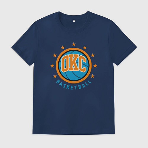 Мужская футболка OKC basketball / Тёмно-синий – фото 1