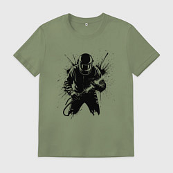 Футболка хлопковая мужская Сварщик с плазмой, цвет: авокадо