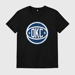 Футболка хлопковая мужская OKC ball, цвет: черный