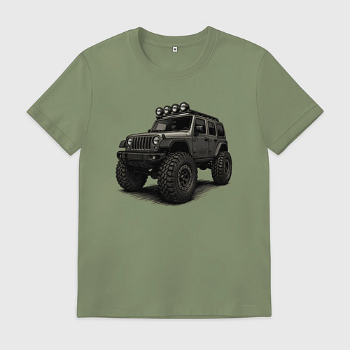Мужская футболка Черный внедорожник / Авокадо – фото 1