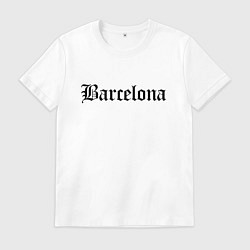 Футболка хлопковая мужская Barcelona Catalonia - Spain, цвет: белый