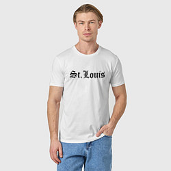 Футболка хлопковая мужская St Louis Missouri - USA, цвет: белый — фото 2