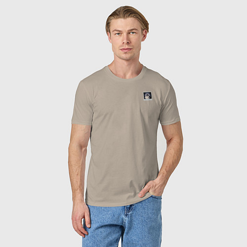 Мужская футболка Панк кот / Миндальный – фото 3