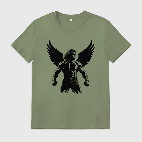Мужская футболка Майк Тайсон с крыльями и шевелюрой / Авокадо – фото 1