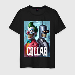 Футболка хлопковая мужская Joker and Bender - collab, цвет: черный