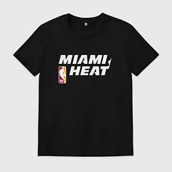 Футболка хлопковая мужская Майами Хит - НБА баскетбол, цвет: черный