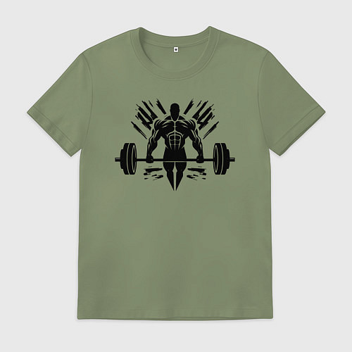 Мужская футболка Пауэрлифтинг лого / Авокадо – фото 1