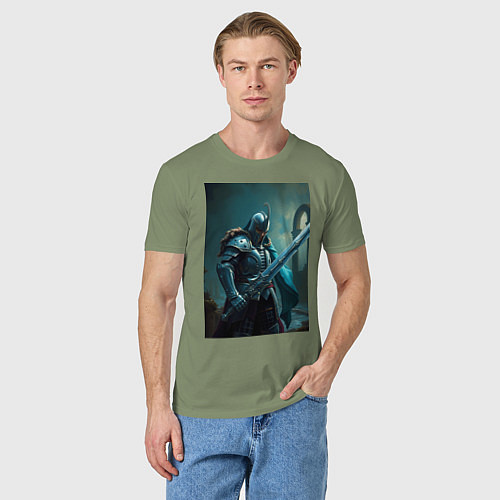 Мужская футболка Рыцарь в броне в стиле Dark Souls / Авокадо – фото 3