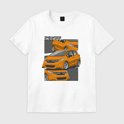 Футболка хлопковая мужская Honda fit jazz городской стиль, цвет: белый