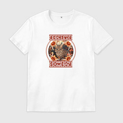 Футболка хлопковая мужская Рысь-Гомель, цвет: белый