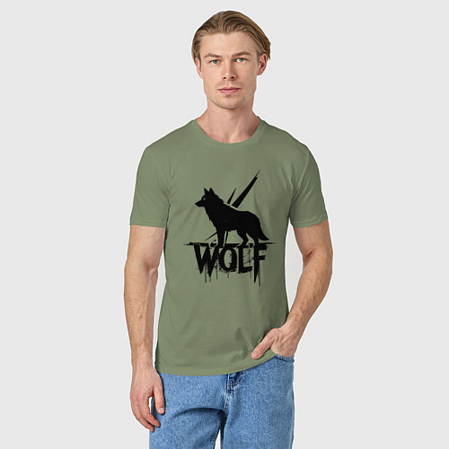 Мужская футболка Волк на страже / Авокадо – фото 3