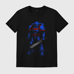 Футболка хлопковая мужская Космодесантник Space Marine, цвет: черный