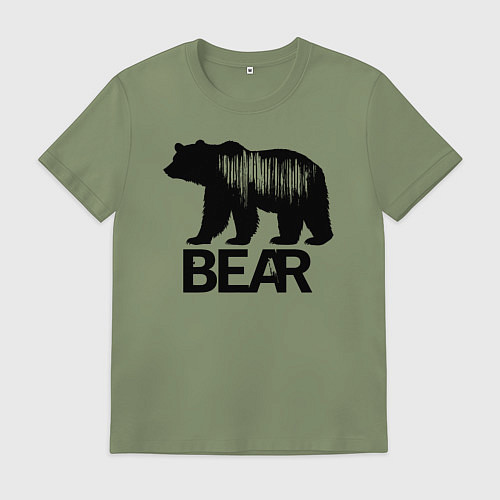 Мужская футболка Черный медведь с полосами / Авокадо – фото 1