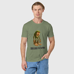 Футболка хлопковая мужская Brr Brr Patapim Brainrot, цвет: авокадо — фото 2