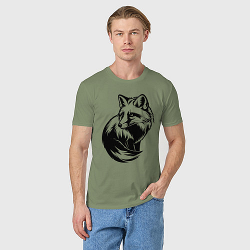 Мужская футболка Песец в стиле тату / Авокадо – фото 3