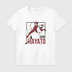 Футболка хлопковая мужская Hayato - Ветролом, цвет: белый