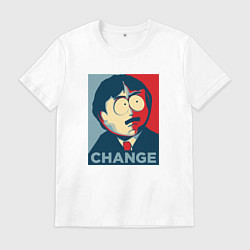 Футболка хлопковая мужская Рэнди Марш постер, цвет: белый