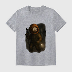 Футболка хлопковая мужская Кенни в стиле ужасов, цвет: меланж
