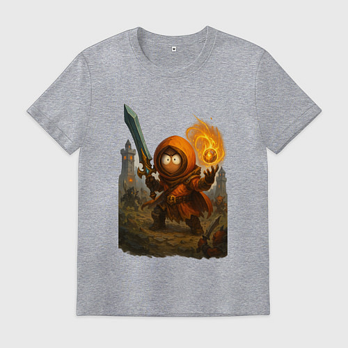 Мужская футболка Кенни маг с мечем / Меланж – фото 1