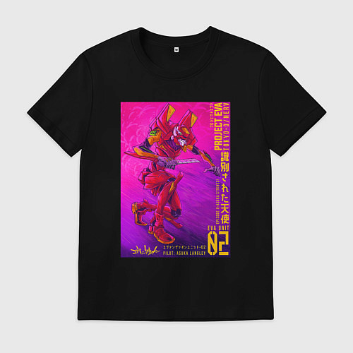 Мужская футболка Евангелион 02 - Аска / Черный – фото 1