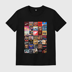 Футболка хлопковая мужская Aerosmith - обложки, цвет: черный