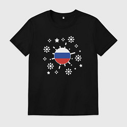 Футболка хлопковая мужская Russian sun, цвет: черный