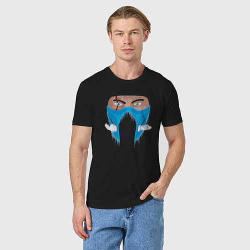 Мужская футболка Sub-zero face - Mortal Kombat / Черный – фото 3