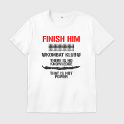 Футболка хлопковая мужская Finish him klub, цвет: белый