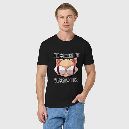 Мужская футболка Некоарк - Neco Arc - I afraid of vegetables / Черный – фото 3