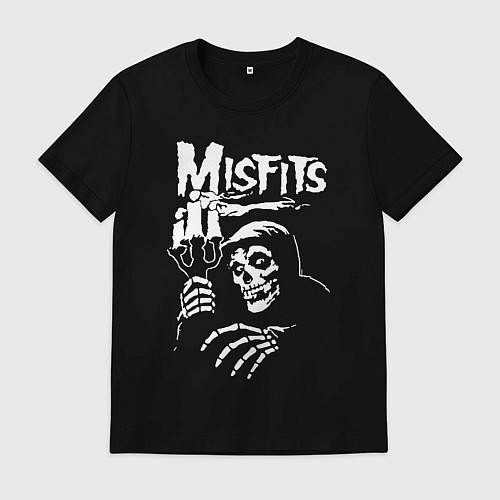 Мужская футболка Misfits скелет / Черный – фото 1