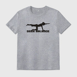 Футболка хлопковая мужская Искать баланс, цвет: меланж