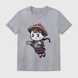 Футболка хлопковая мужская Japan girl, цвет: меланж