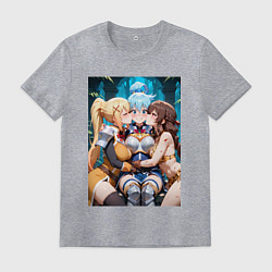 Футболка хлопковая мужская 3 горе-подружки, цвет: меланж