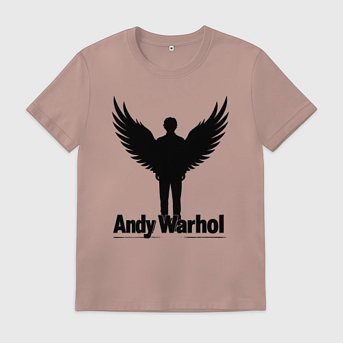 Мужская футболка Крылатый Энди Уорхол / Пыльно-розовый – фото 1