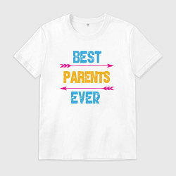 Футболка хлопковая мужская Лучшие родители на свете, цвет: белый
