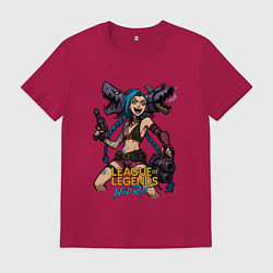 Футболка хлопковая мужская Джинкс League of Legends, цвет: маджента